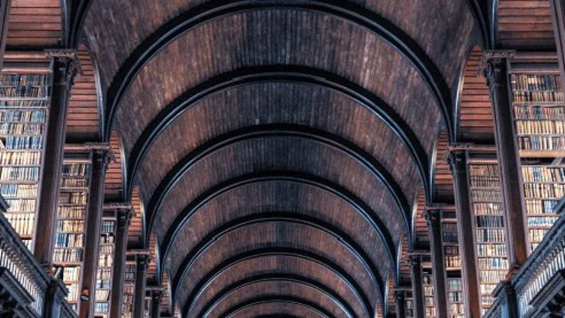 Interior of Dublin library in Ireland