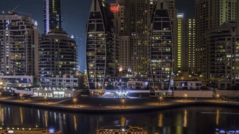 Dubai skyline at night