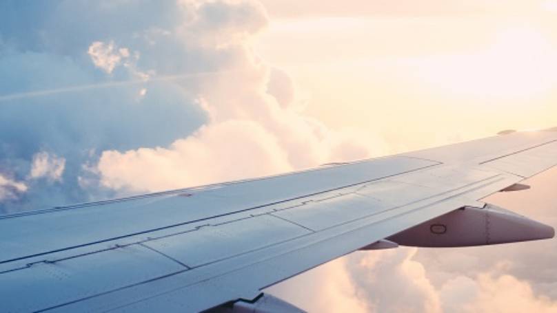 Plane wing in flight