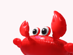 a giant inflatable red crab lilo