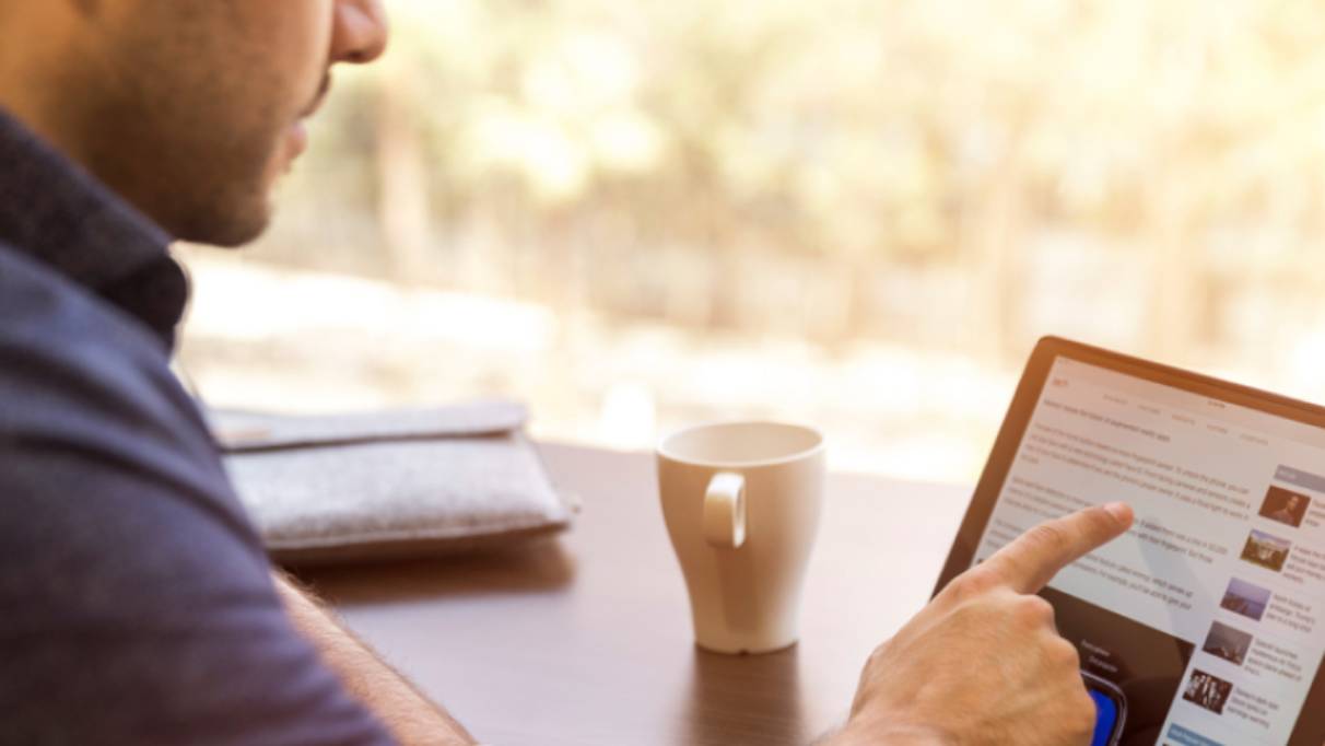 man working on a tablet