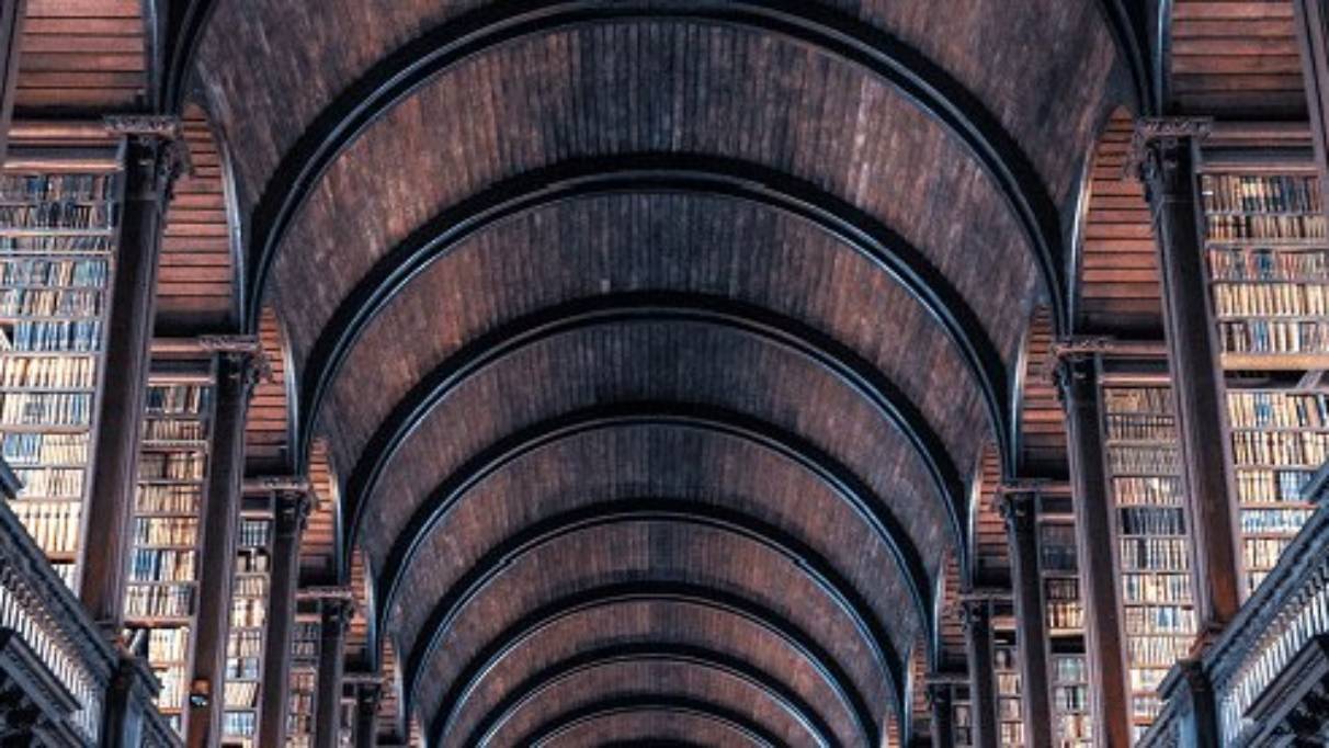 Interior of Dublin library in Ireland