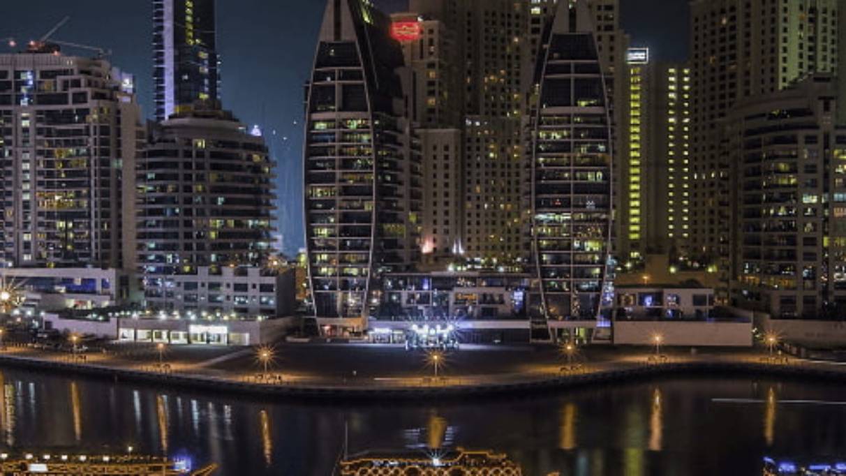 Dubai skyline at night