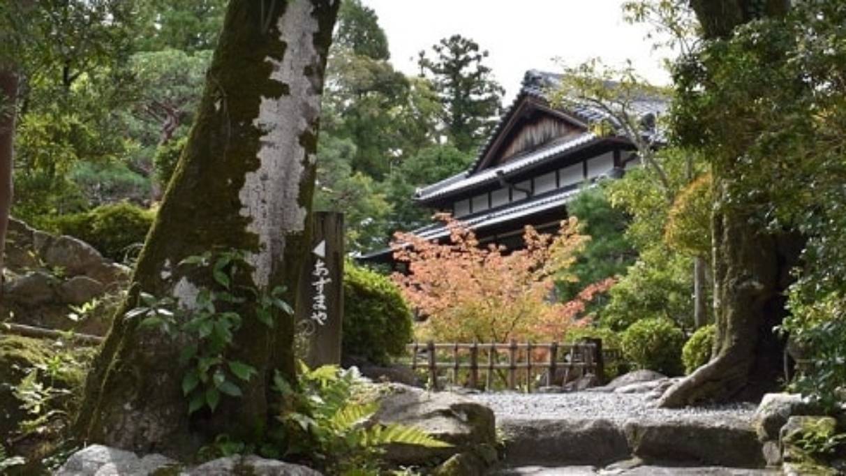Japanese temple in forest