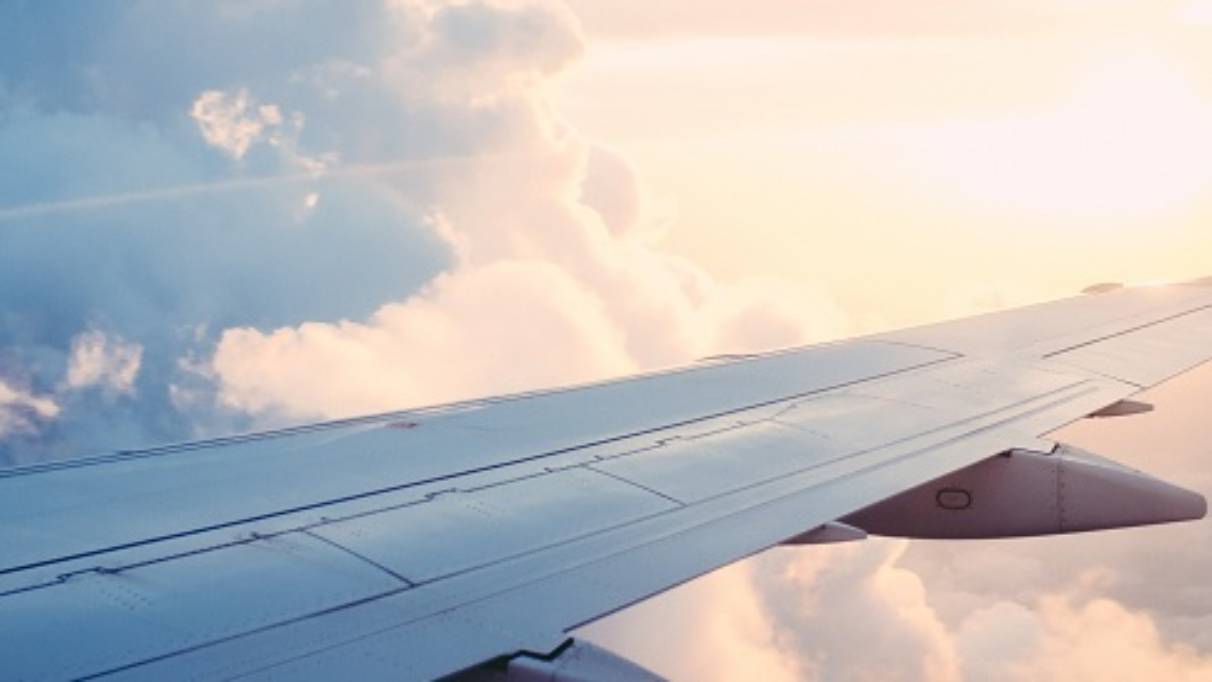 Plane wing in flight