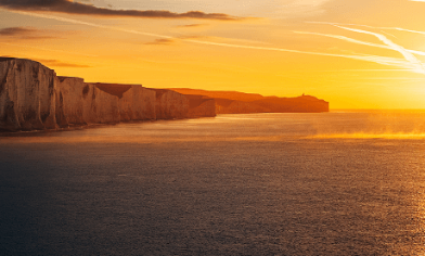 Sunset at the English coast