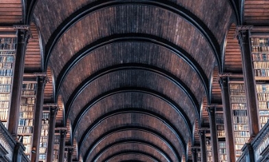 Interior of Dublin library in Ireland