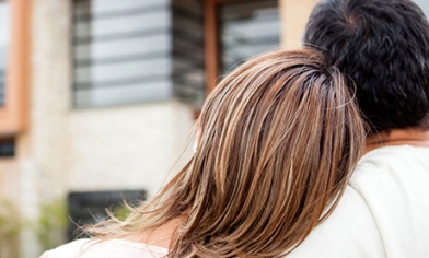 Couple looking at flats