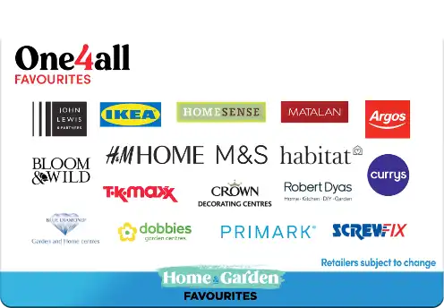 one4all home & garden favourites gift card
