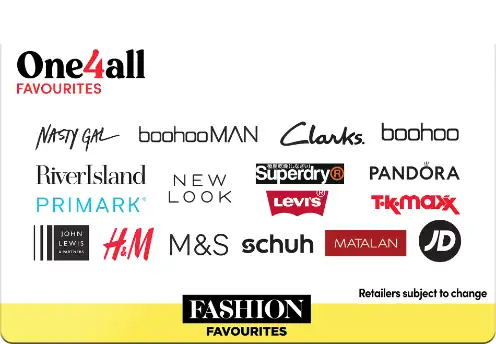 one4all fashion favourites gift card