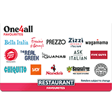 One4all restaurant favourites multi brand logo gift card