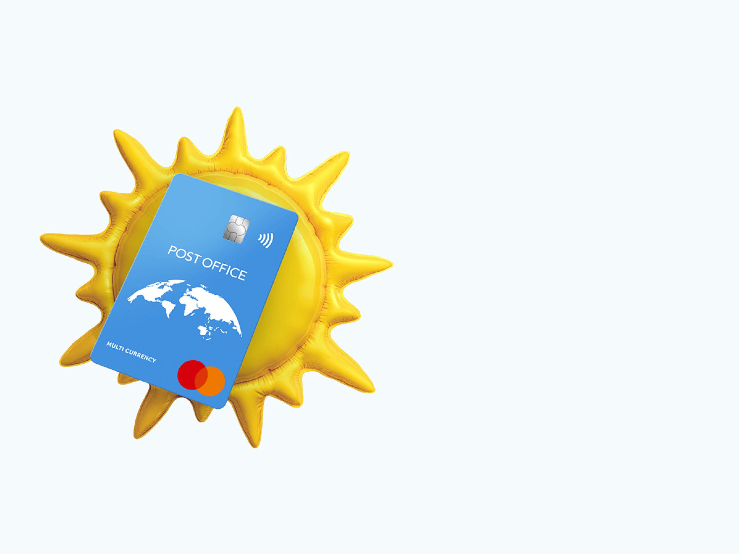 a Travel Money Card on an inflatable sun