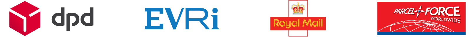 dpd evri royal mail parcelforce logos