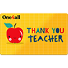 One4all happy apple thank you teacher gift card