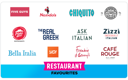 one4all restaurant favourites gift card