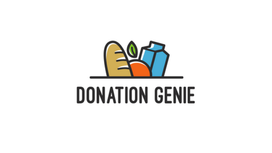 groceries forming a logo for donation genie