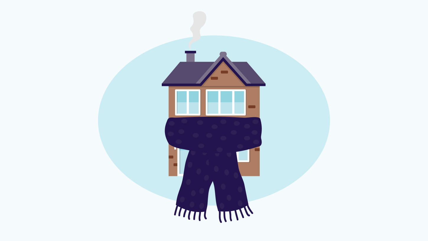 house wrapped in scarf