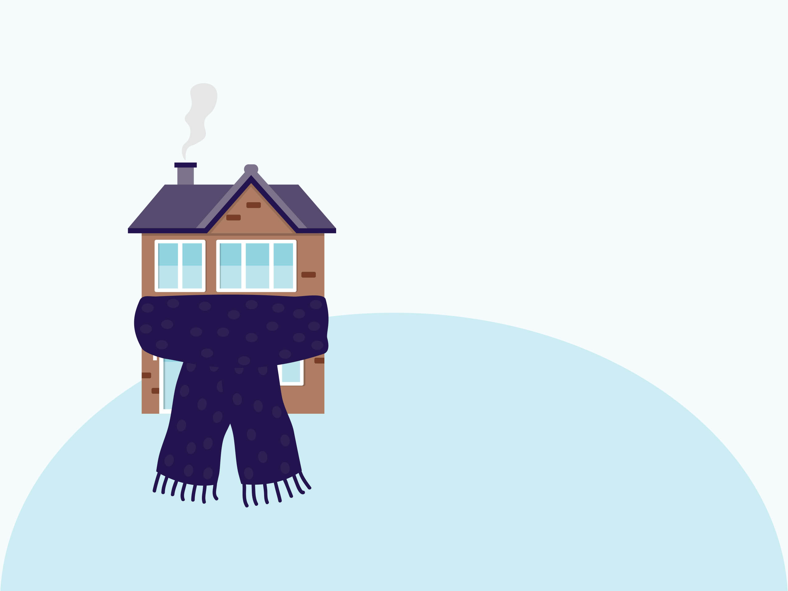 house wrapped in scarf