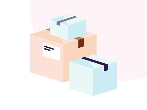 three boxes labelled as mail parcels