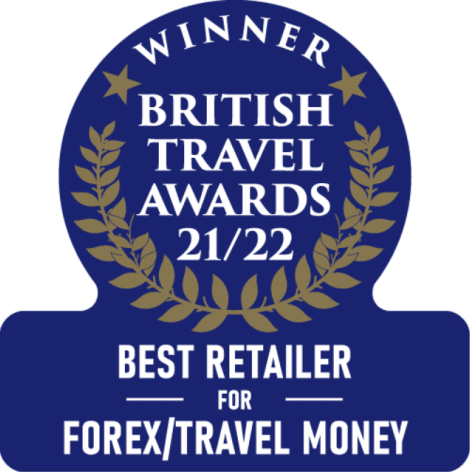 Winner Award Best Retailer for Forex/Travel Money British Travel Awards 21/22