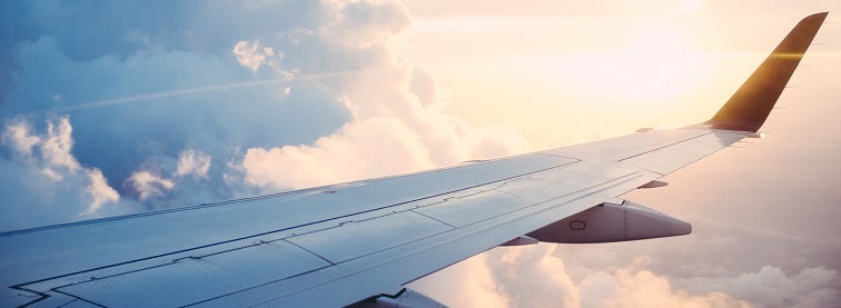 Plane wing in flight