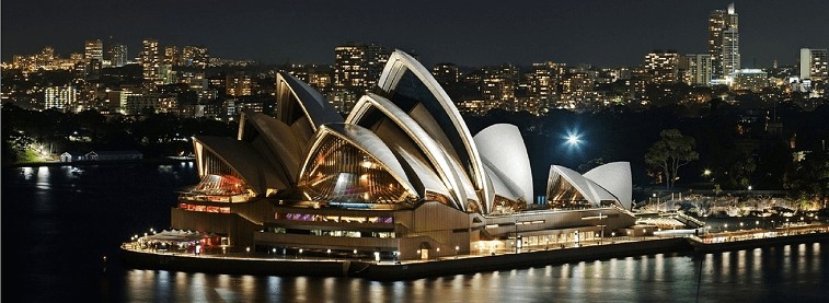 Sydney Opera House, Sydney Harbour, at night