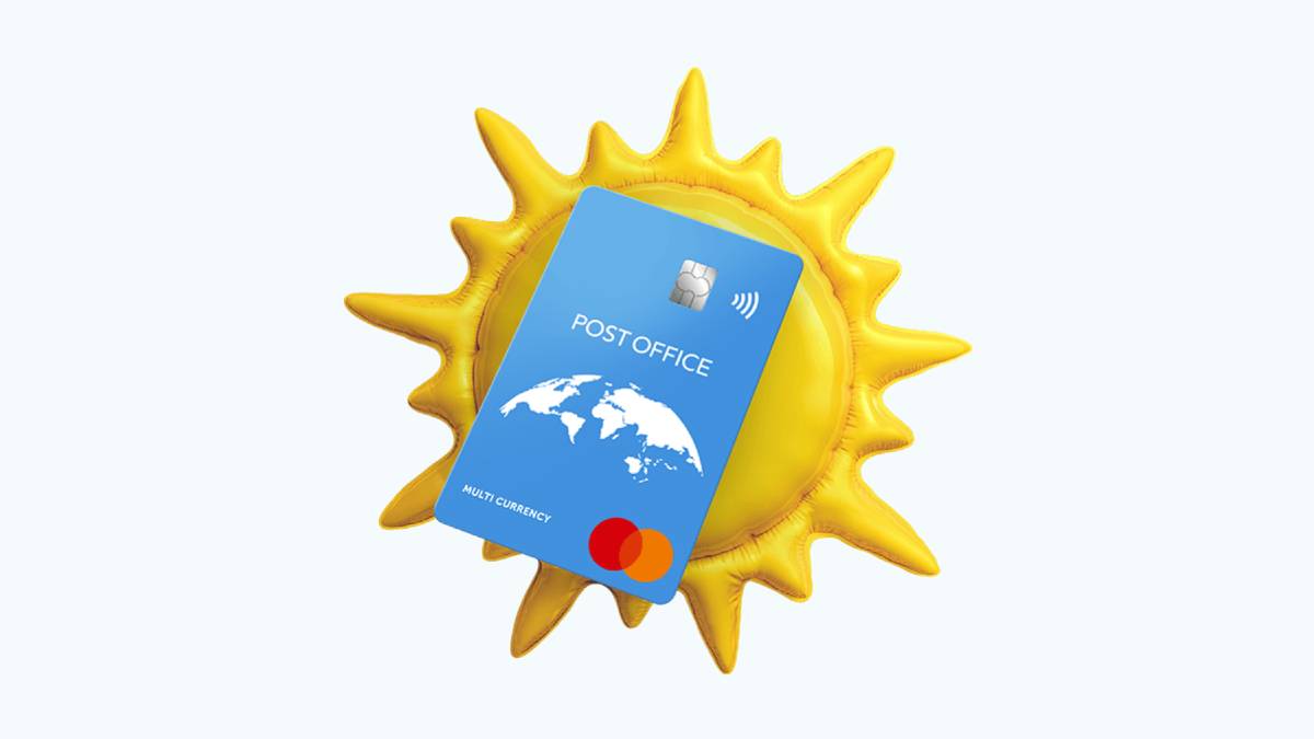 Post Office Travel Money Card on an inflatable sun