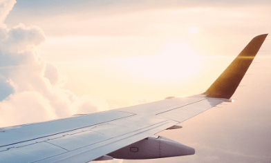 Plane wing in flight