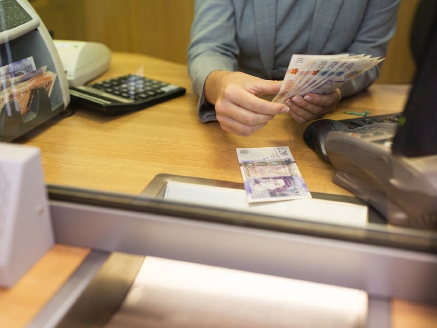 a customer making an international money transfer