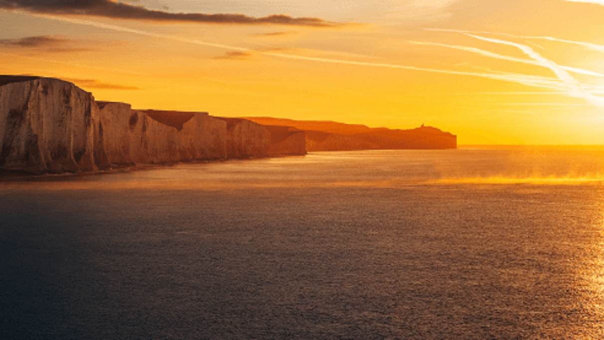 Sunset at the English coast